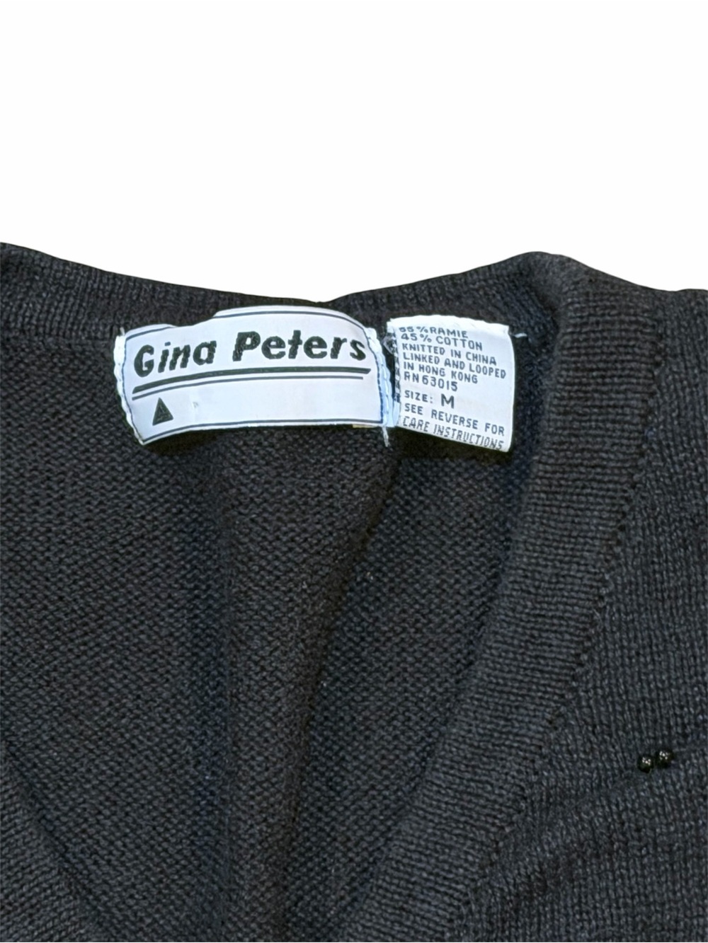 Gina Peters Vintage Black Beaded Floral Knit Vest - Picture 4 of 5